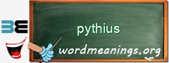 WordMeaning blackboard for pythius